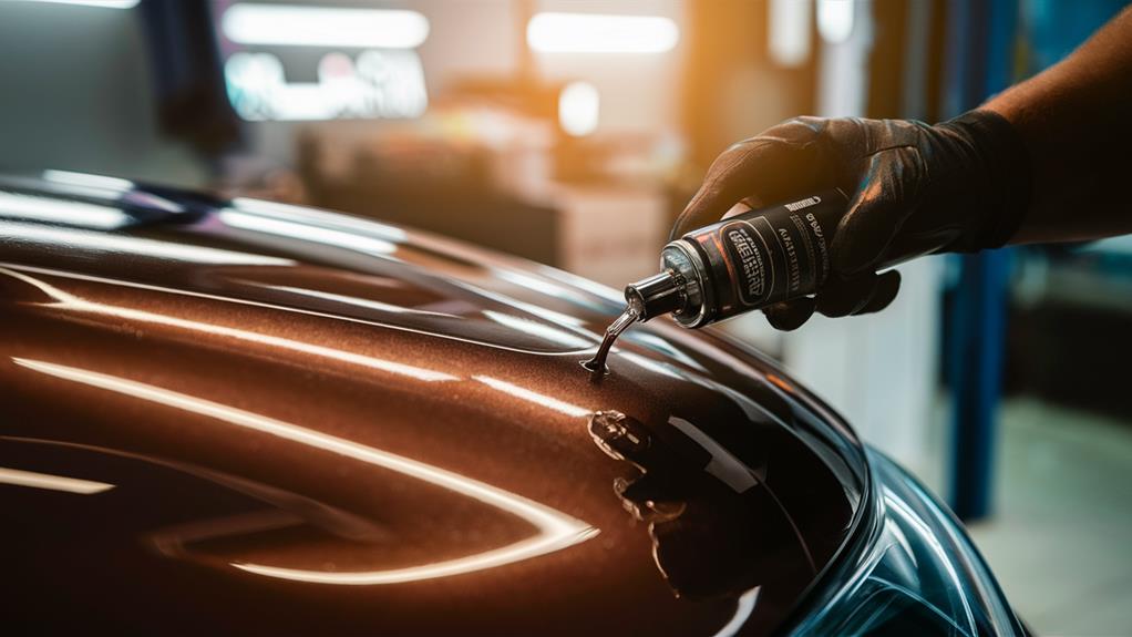 a person spraying a car